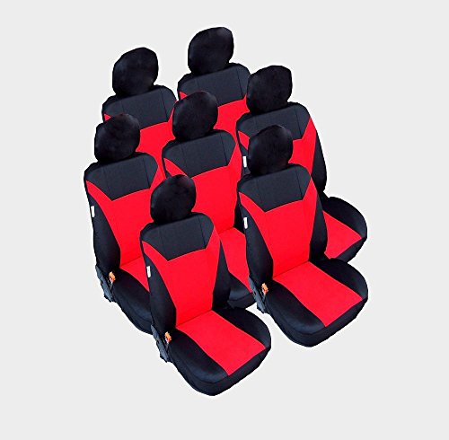 7x Sitze Auto Sitzbezug Sitzbezüge Schonbezüge Schonbezug Set Rot