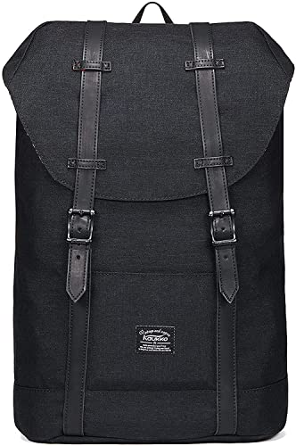 KAUKKO Rucksack Damen Herren Vintage Reiserucksack für 14" Notebook Lässiger Daypacks Schultaschen