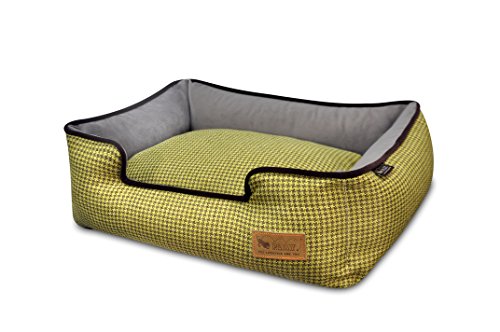 P.L.A.Y - Pet Lifestyle & You PY3011AMF Lounge Bett Houndstooth, M, gelb/braun