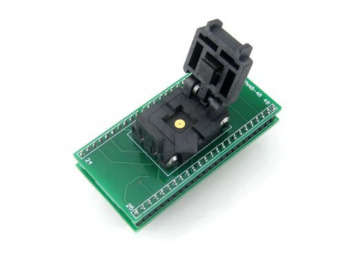 pzsmocn Clamshell Programming Connector/Converter/Adapter QFN48 to DIP48 (with PCB), 48-Pin, 0.5mm Pitch, Plastronics IC Test Burn-in Socket Adapter, Applied to QFN48, MLP48, MLF48 Packages.