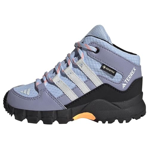 adidas Unisex Baby Terrex Mid Gore-TEX Hiking Sneakers, Blue Dawn/Grey One/Solar Gold, 26 EU