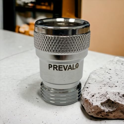 Preval® Duschventil vollversilbert Dusch-Wassersparer Wassersparventil 1/2" IG (Wassereintritt) x 1/2" AG (Wasseraustritt) mit versilberte Düse (2,7 mm) versilberter Gewindeplatte