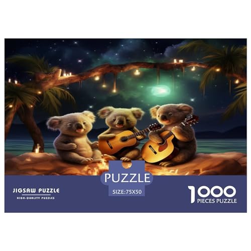 Galaxy Koala Guitar Für Erwachsene 1000 Teile Puzzles Family Challenging Games Home Decor Lernspiel Geburtstag Stress Relief Toy 1000pcs (75x50cm)