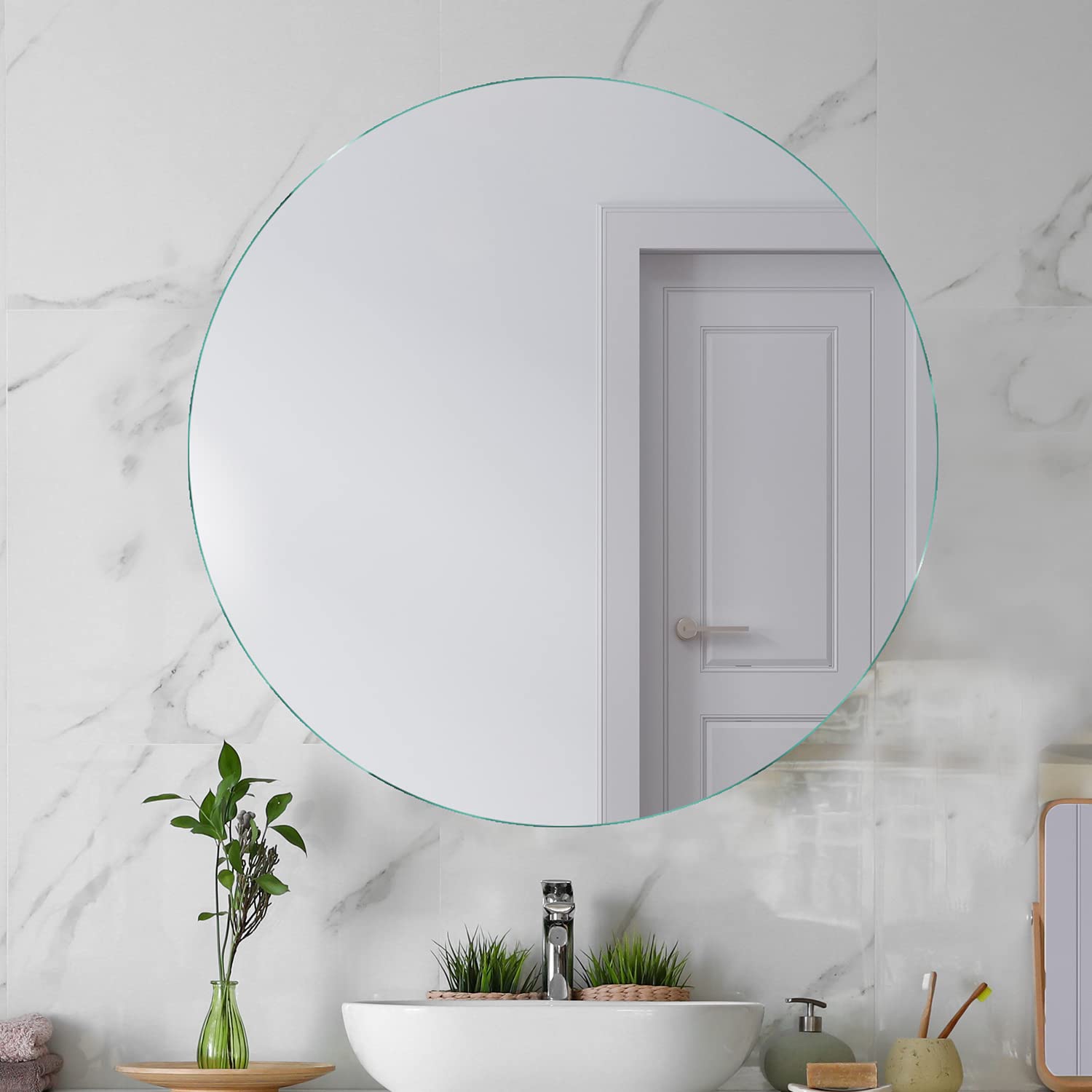 SARAR Wandspiegel 80x180cm Made in Germany KS6 Badspiegel Kristallspiegel Badezimmerspiegel Klebespiegel ohne Beleuchtung