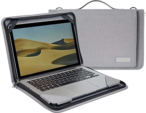 Broonel - Laptop Schultertasche Aus Grau Leder - kompatibel mit dem HP 15" Full HD Laptop 15s-fq2039na Laptop