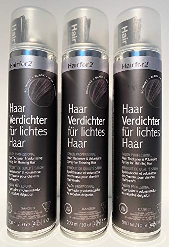 Vorratsangebot! 3 x Hairfor2 Haarverdichtungsspray 300ml (Schwarzbraun)