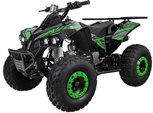 Actionbikes Motors Kinder Midiquad ATV S-10 125 cc - E-Start - Scheibenbremse hinten - Trommelbremsen vorne - Luftreifen (Grün)