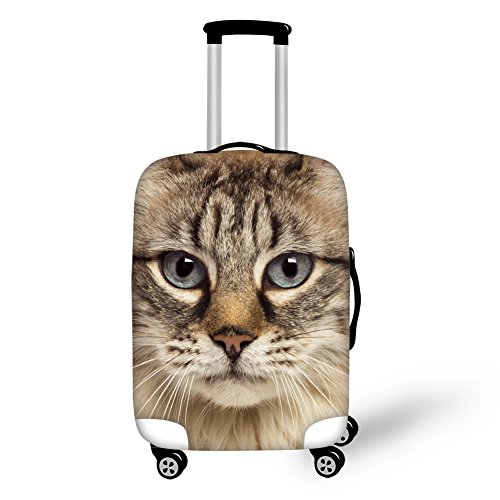 Elastisch Kofferschutzhülle Katze Kofferhülle Kofferschutz Kofferbezug Reisekoffer Hülle Gepäck Luggage Cover mit Reißverschluss M 22-24 Zoll