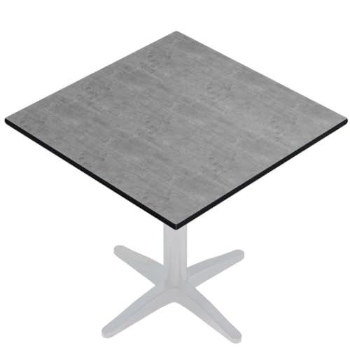 GGMMÖBEL COMPACT | Esstisch HPL Tischplatte | 60 x 60 cm | Beton | Perfekt für klappbare Gartentisch, Esstisch | Outdoor | Restaurant, Cafe, Bar