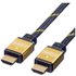 Roline HDMI Anschlusskabel HDMI-A Stecker 7.50m Schwarz, Gold 11.04.5504 doppelt geschirmt, vergolde