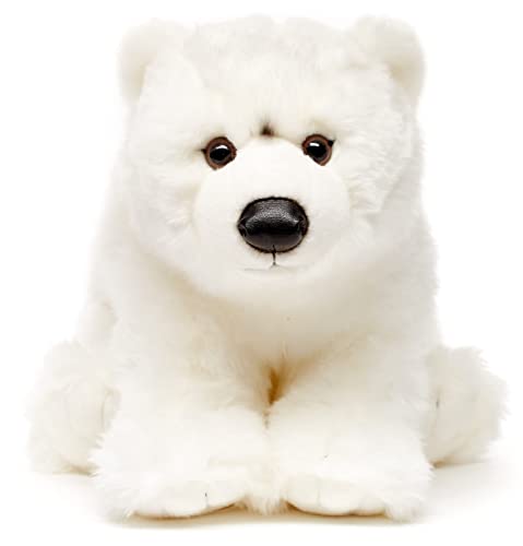 Eisbär Junge - 36 cm (Länge) - Plüsch-Bär, Plüschtier Kuscheltiere weiß