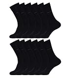 HUGO BOSS Herren Socken Strümpfe Business George RS Uni 50388433 12 Paar, Farbe:Schwarz, Größe:45-46, Menge:12 Paar (12x 1 Paar), Artikel:-001 black