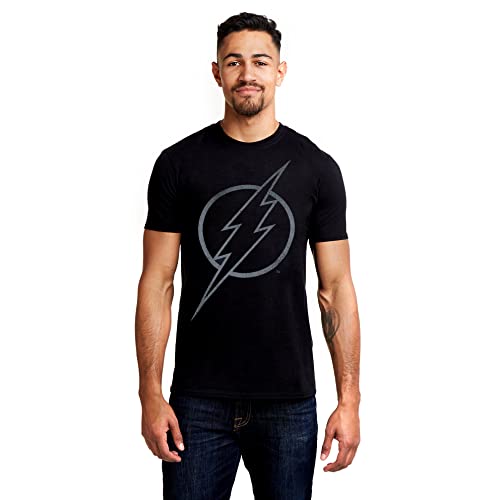 DC Comics Herren Flash Line Logo T-Shirt, schwarz, M