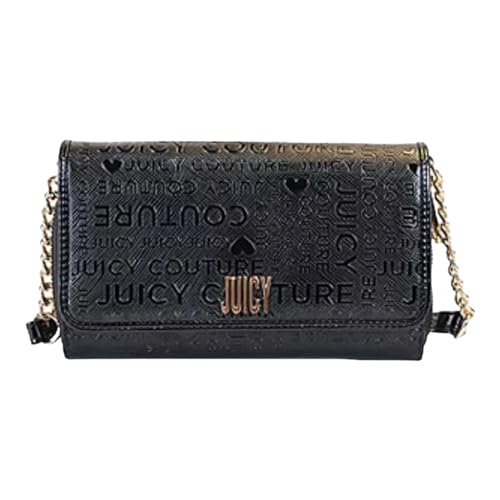 Juicy Couture Damen Chain My Heart Geldbörse an einer Schnur Crossbody, Lakritze, Einheitsgröße