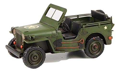 Deko Blechauto Modellauto Vintage Nostalgie Blech Länge 29,1 cm Motiv: Army Jeep USA