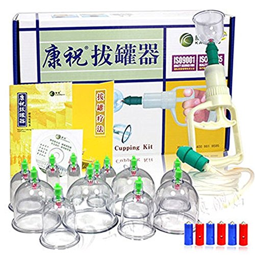 jiahao 12 Tassen Cupping Set, biomagnetisch chinesischen Schröpftherapie Therapie Set Kanister Vakuum herkömmliches magnetisch