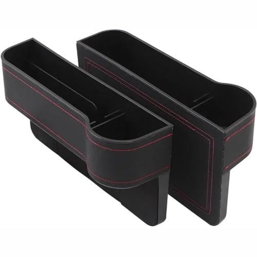 FFOCUS Autositz Gap Organizer für Audi A3 Cabriolet 2008-2013,Konsole Seitentasche Ledersitz Spalt Aufbewahrungsbox Zubehör,A-Black