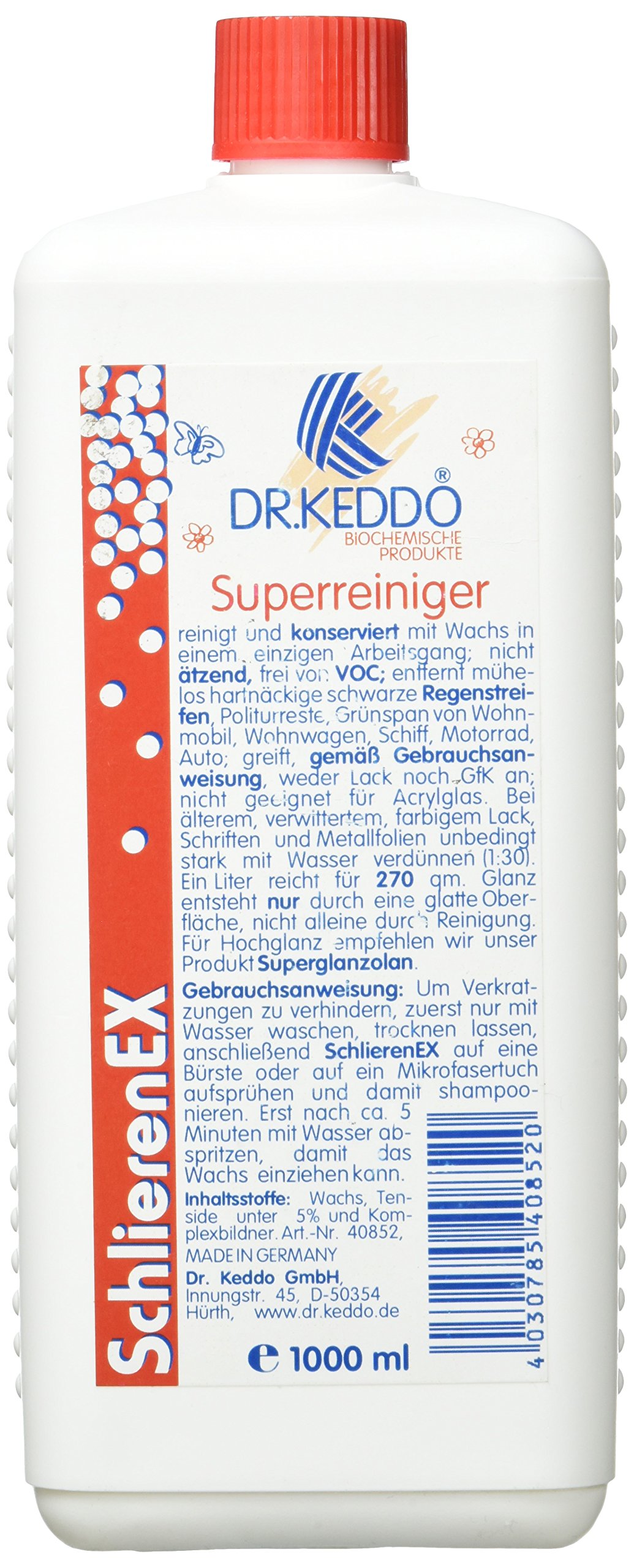 Dr.Keddo 29507 Superreiniger Schlieren Ex Nachfüllpack 1000 ml