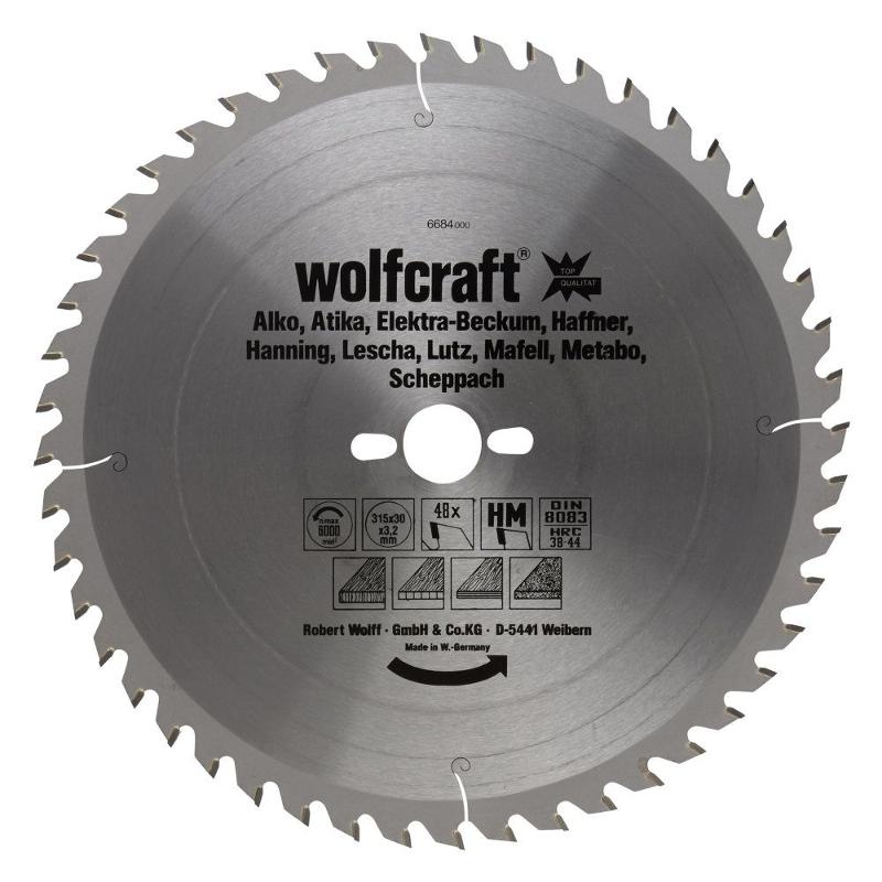 wolfcraft 1 Tisch-Kreissägebl. HM, 48 Zähne ø315mm