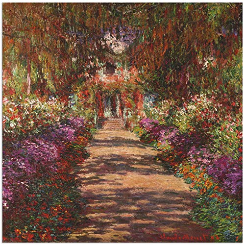 Artland Wandbild Alu für Innen & Outdoor Metall Bild 100x100 cm Claude Monet Weg in Monets Garten in Giverny 1902 Impressionismus T6UD
