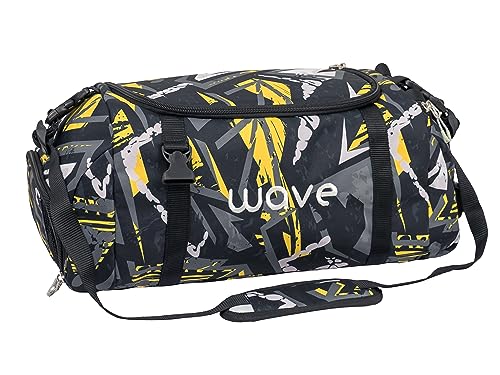 Wave Infinity 2-in-1 Sporttasche, Gym Tasche, Gym Duffle, Duffel Bag, Schwarz, Pink / für Mädchen, Unisex / ab der 5. Klasse, 23 Liter (2205/A Yellow Graffiti)