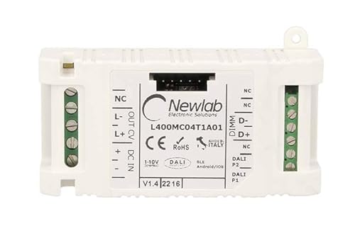 NEWLAB BLE-CV, LED-Dimmer 12 V, 24 V, 48 V 12 A, Bluetooth-Eingang DALI Potentiometer-Taste 0/1-10 V, Made in Italy