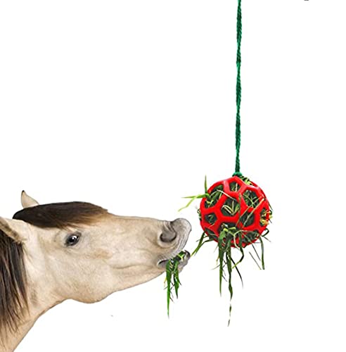 FENGCHUANG Leckerli-Ball zum Aufhängen, Heu-Futterspender für Pferde, Spielzeug für Pferde, Stressabbau