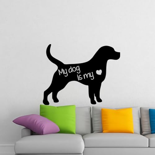 Aufkleber aus Schiefertafel, selbstklebend, abwischbar, Hunde-Silhouette, 95 x 120 cm