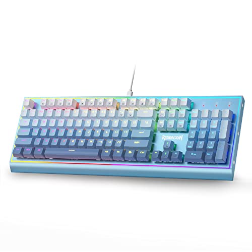 Redragon K654 Mechanische Tastatur, RGB, verkabelt, rote Schalter, Farbverlauf blau, gemischte Farbe