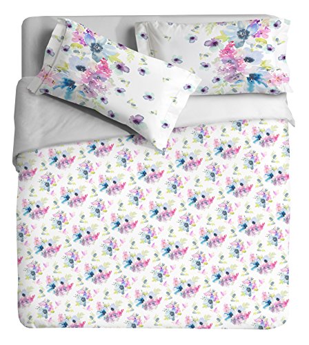 Ipersan Position Frühling Foto Bettbezug mit Fotodruck, 100% Baumwolle, hellblau, Doppelbett, 255 x 240 x 0.5 cm, 3 Einheiten