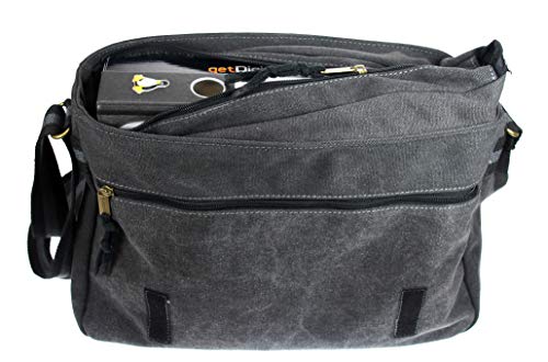 How I met The Batman - Umhängetasche Messenger Bag für Geeks und Nerds mit 5 Fächern - 15.6 Zoll, Schwarz Anthrazit