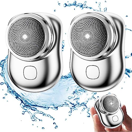 NNBWLMAEE 2023 New Zjoella Shaver, Powerful Storm Shaver, Mini Shaver Portable Electric Shaver, Rechargeable USB Men's Electric Shaver, Pocket Size Wet and Dry Electric Razor (2pcs Silver)
