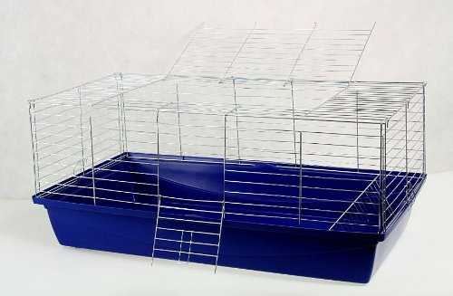 Nagerkäfig,Hasenkäfig,Meerschweinkäfig,Käfig,Rabbit,Zwergkaninchen ca. 120x60x43 cm "blau"