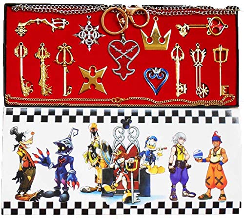 Kingdom Hearts 2 Schlüsselanhänger Halskette Set 13pcs Cosplay Zubehör Silber