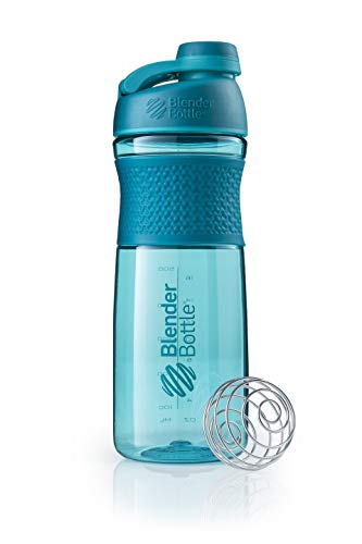 BlenderBottle Sportmixer Twist Tritan/Protein/Fitness Shaker mit BlenderBall (BPA frei), 820 ml - teal