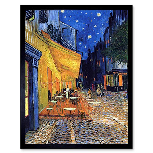 Vincent Van Gogh Cafe Terrace Place Du Forum Arles 1888 Art Print Framed Poster Wall Decor Kunstdruck Poster Wand-Dekor-12X16 Zoll