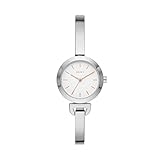 DKNY Damenuhren Uptown D, Dreizeigeruhrwerk, 28mm Silbernes Aluminiumgehäuse mit Edelstahlarmband, NY2991