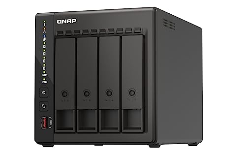 Qnap TS-453E 8G, 4 Bay NAS (Intel® Celeron® J6412 4-Core/4-Thread Prozessor, Turbo bis zu 2,6 GHz, Dual 2,5GbE) 40TB Bundle mit 4x10TB WD RED Plus HDDs