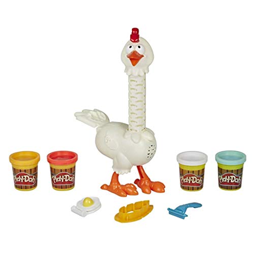 Play-Doh Animal Crew Cluck-a-Dee Verrücktes Huhn, Bauernhof-Spielset mit 4 Farben Knete