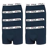 FILA Herren Boxershorts 8er Pack - Logo Pants Cotton Stretch - Enganliegend - Bequem - Farbenauswahl (Navyblau, M - 8 Pack)