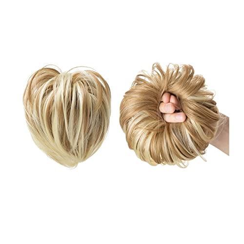Glattes Haarknoten Haarteile Synthetisches Messy Bun mit elastischem Gummiband Pferdeschwanzverlängerung Damen Haarschmuck (Color : Dirty blonde)