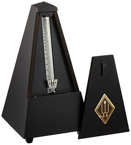 Wittner Taktell Pyramidenform Metronom Holzgehäuse mit Glocke schwarz matt