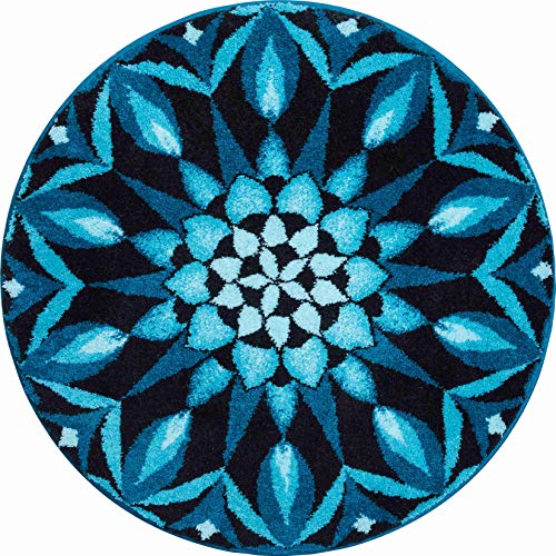Grund ERKENNTNIS-Mandala runde ø 80 cm, türkis Badteppich, Kunstfaser, 80 x 12 x 1,8 cm