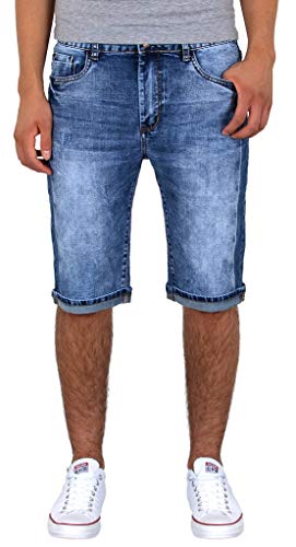 ESRA Herren Jeans Shorts Herren Kurze Hosen Jeans Hose Bermuda Shorts Sommer Hose A370