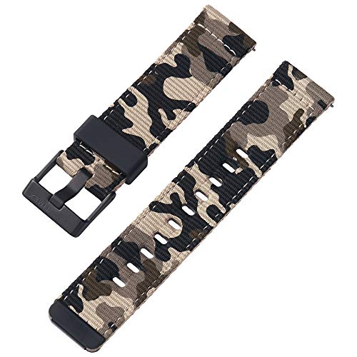 Timex 22mm Fabric Quick-Release Strap – Tan Camo with Black Buckle