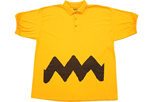 Peanuts Charlie Braun Polo Button Up Kostüm T-Shirt (X-Large)