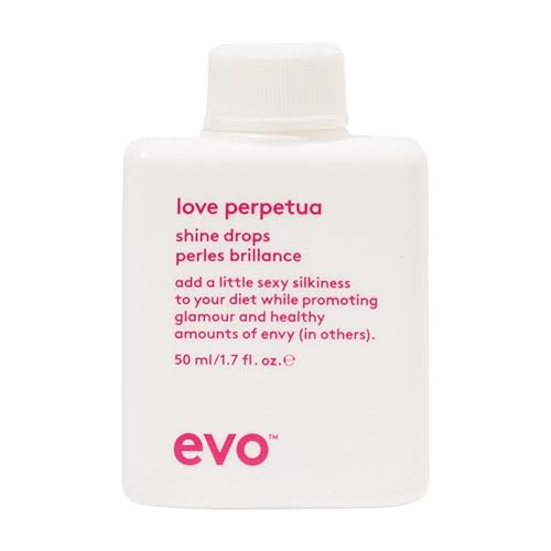 Evo love perpetua shine drops 50ml I Glossing für unglaublichen Glanz I für krauses, widerspenstiges und coloriertes Haar I verleiht Geschmeidigkeit, Glanz und reduziert Frizz I vegan, ohne Sulfate
