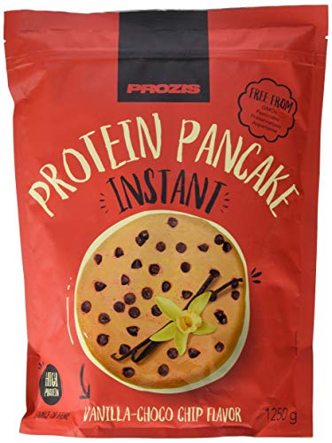 Prozis Instant-Protein-Pfannkuchen 1250 g - Pfannkuchen Teig-Mix, wenig Zucker, mit extra Protein, ballaststoffreich - Vanille-Schokochip - 1250 g