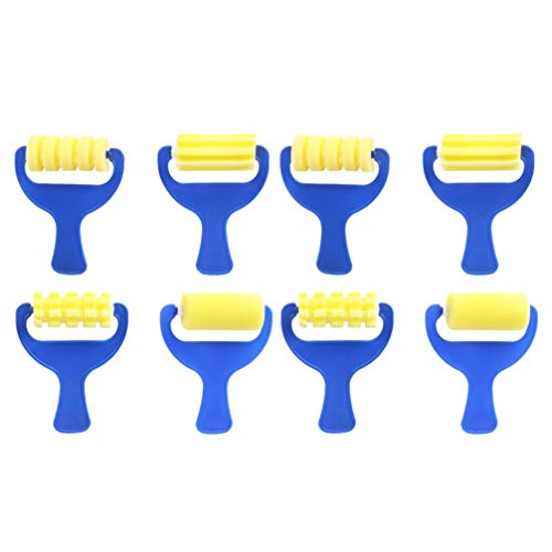 Toyvian Malerwalze Mini-Malschwamm, Pinsel-Werkzeuge, Schwamm, Farbwalzen für Kinder, Malen, Lernen, 8 Stück