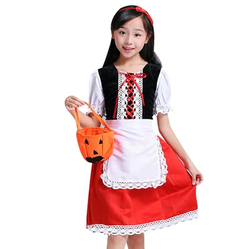 Kasituny 1 Set Halloween Kleid Dekorative Dress Up Halloween Show Cap Cosplay Kostüm Langlebig Rot 110 cm